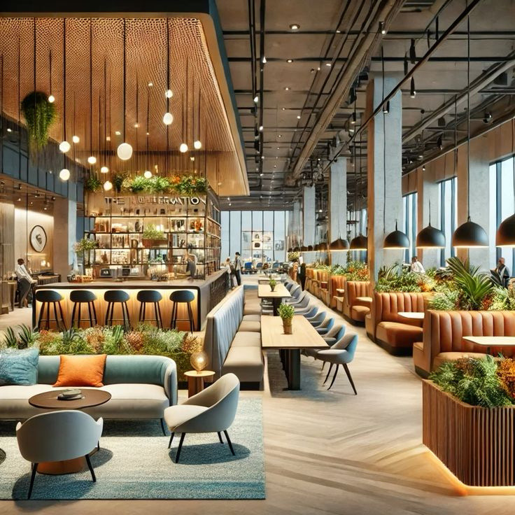 Commercial Interior Fit-out — Cafe and workspace interiors, executed by Sempersol Infra